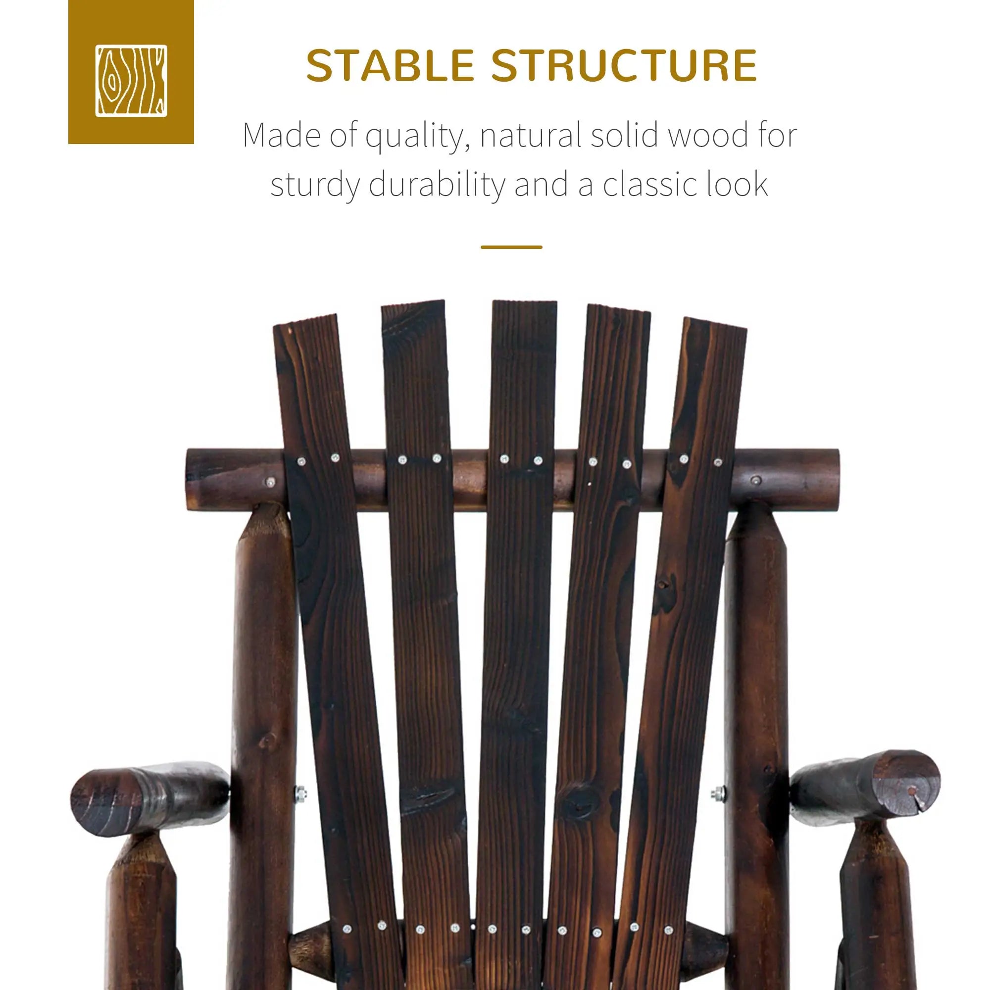 Rustic Fir Wood Adirondack Rocking Chair, Outdoor Patio Furniture Outdoor Rocking Chairs at Gallery Canada
