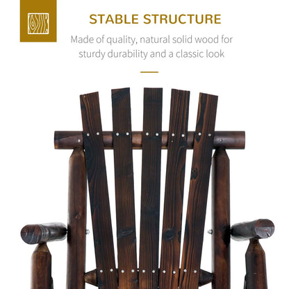 Rustic Fir Wood Adirondack Rocking Chair, Outdoor Patio Furniture Outdoor Rocking Chairs at Gallery Canada