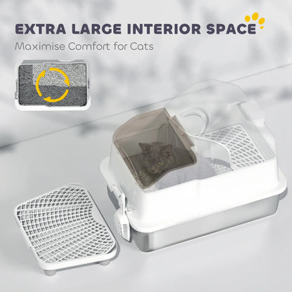 Extra Large Stainless Steel Cat Litter Box, High Sided, Removable Lid Cat Litter Box Enclosures at Gallery Canada