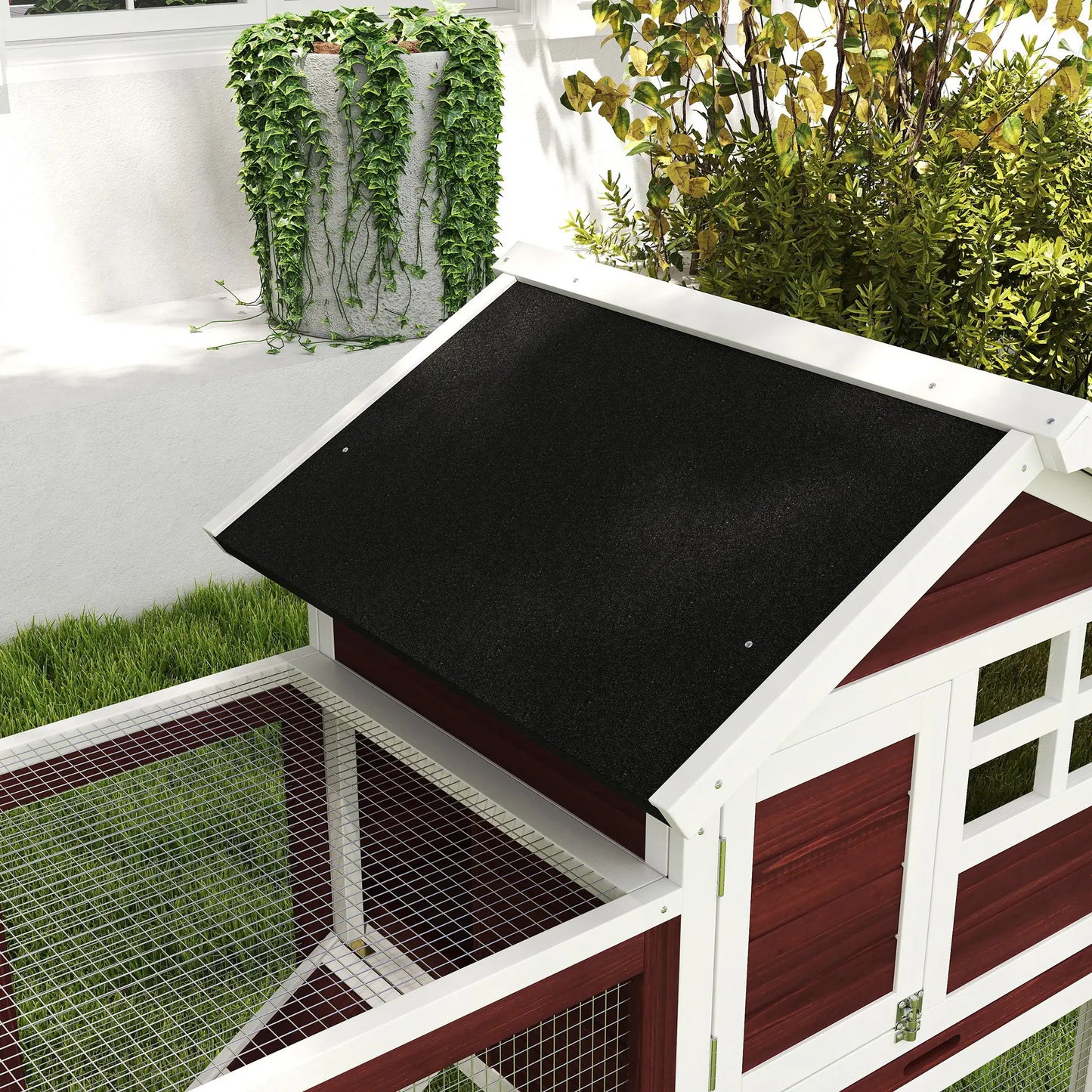 48" Weatherproof Wooden Rabbit Hutch, Bunny Cage, Small Animal House, Brown Rabbit Hutch at Gallery Canada