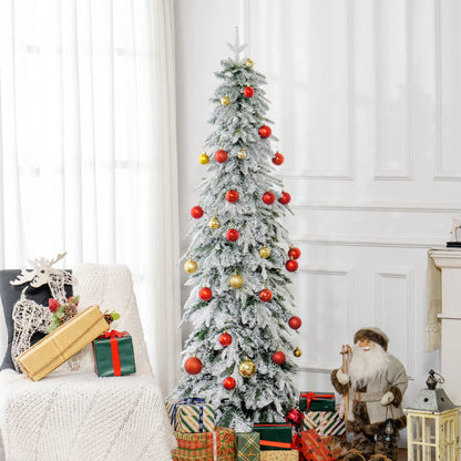 6ft Flocked Artificial Christmas Tree, 600 Tips, Auto Open, Steel Base, Green Flocked Christmas Trees at Gallery Canada