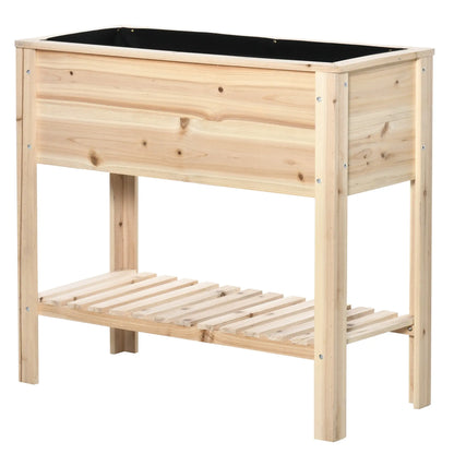 Elevated Planter Box with Storage, 36" x 16" x 32", Natural Elevated Garden Beds at Gallery Canada
