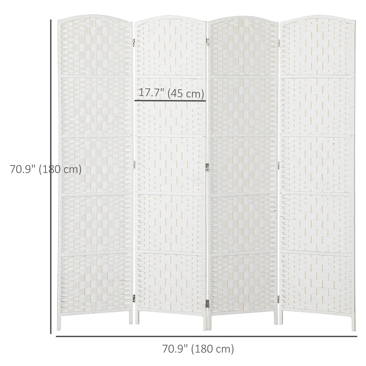 6ft 4-Panel Folding Room Divider, Wooden Frame, White Room Dividers at Gallery Canada