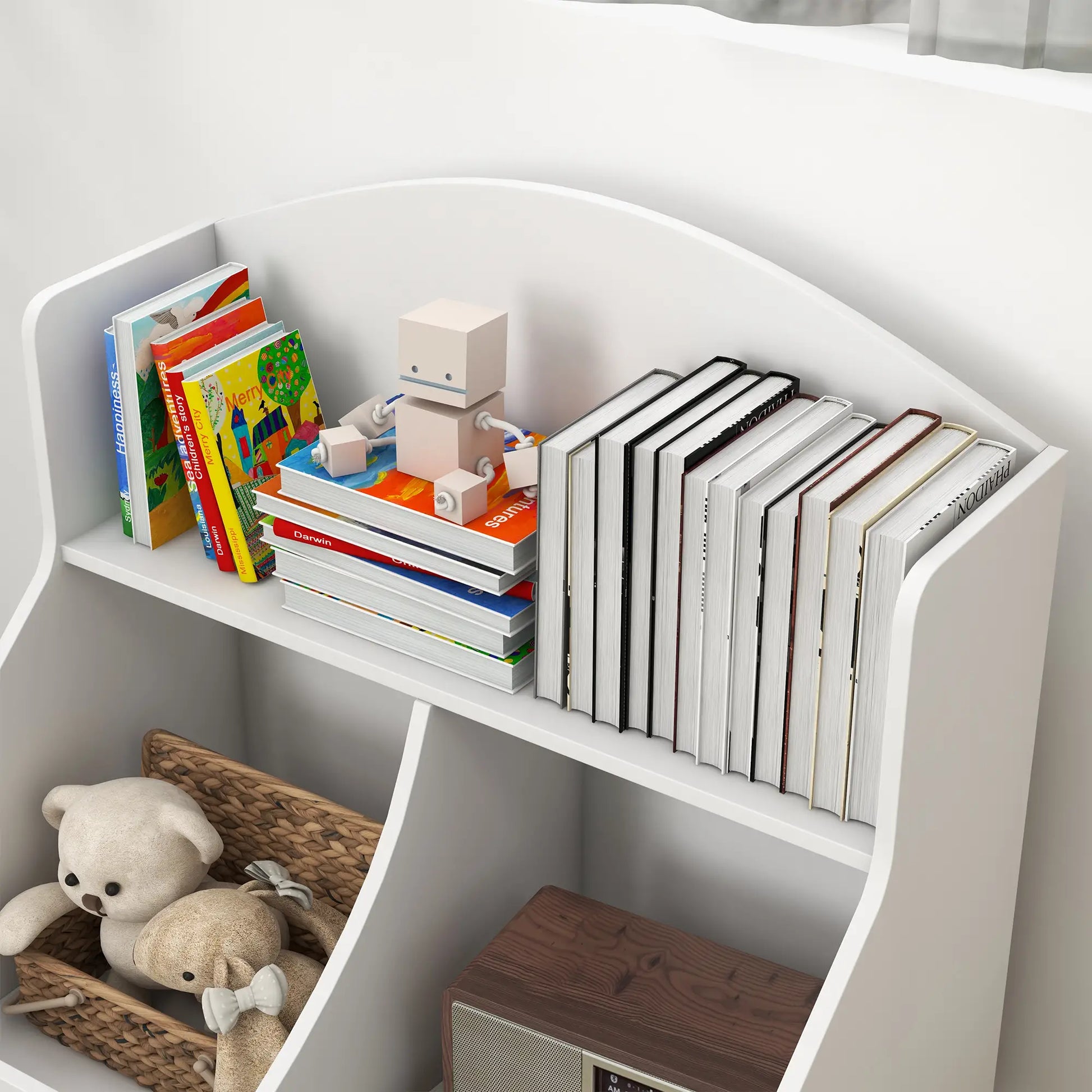 3 Tier Kids Bookcase with Drawer, 2 Storage Compartments, White Baby & Kids Storage at Gallery Canada