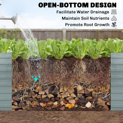 Galvanised Raised Garden Bed Set, 6 x 3 x 2 ft, Silver Galvanized Planter Boxes at Gallery Canada