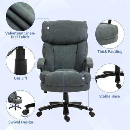 Grande chaise de bureau exécutive haute, capacité 450 livres, grise