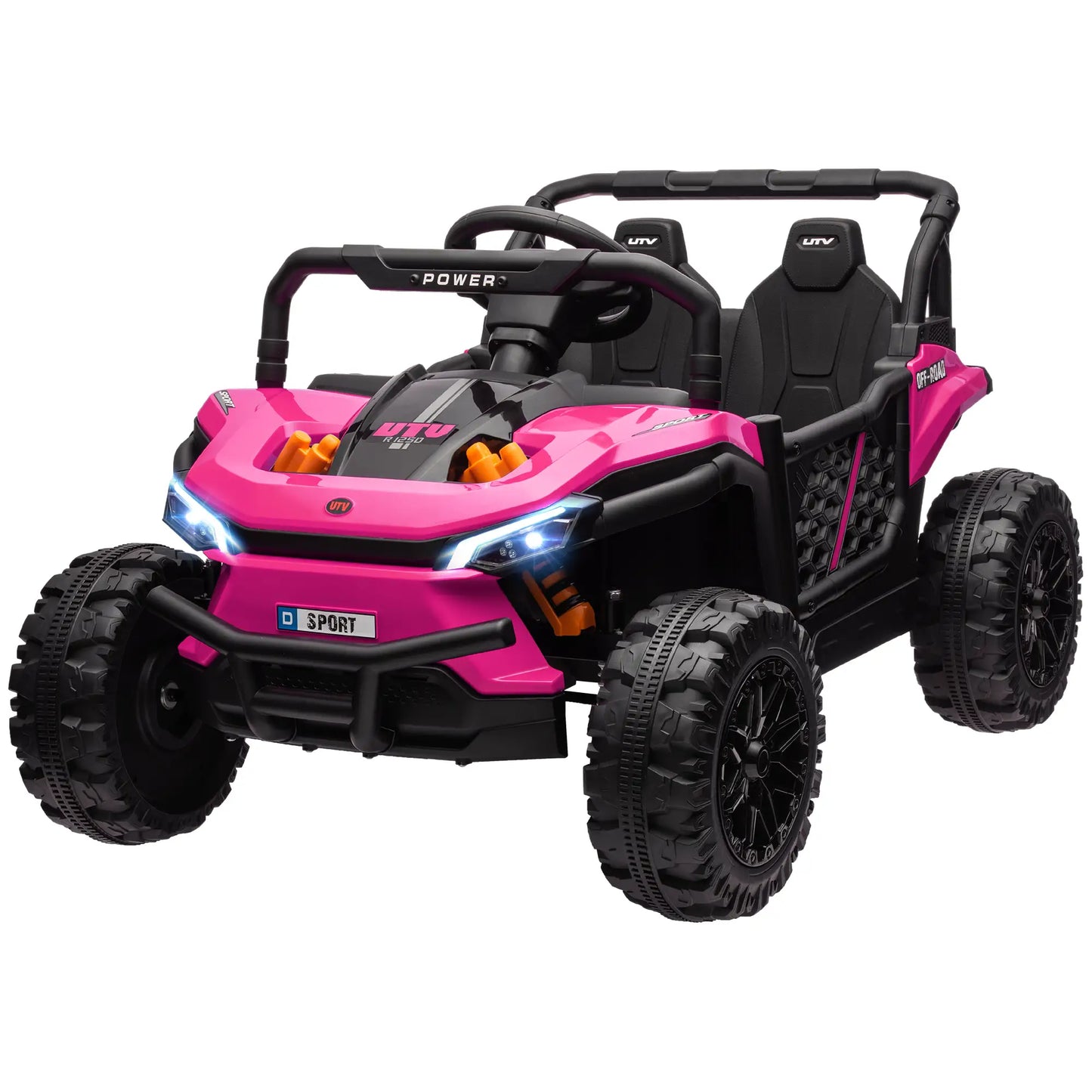 12V Kids Ride On Car, Remote Control, LED Headlights, 3 Speeds, Pink Electric Toy Cars Pink at Gallery Canada
