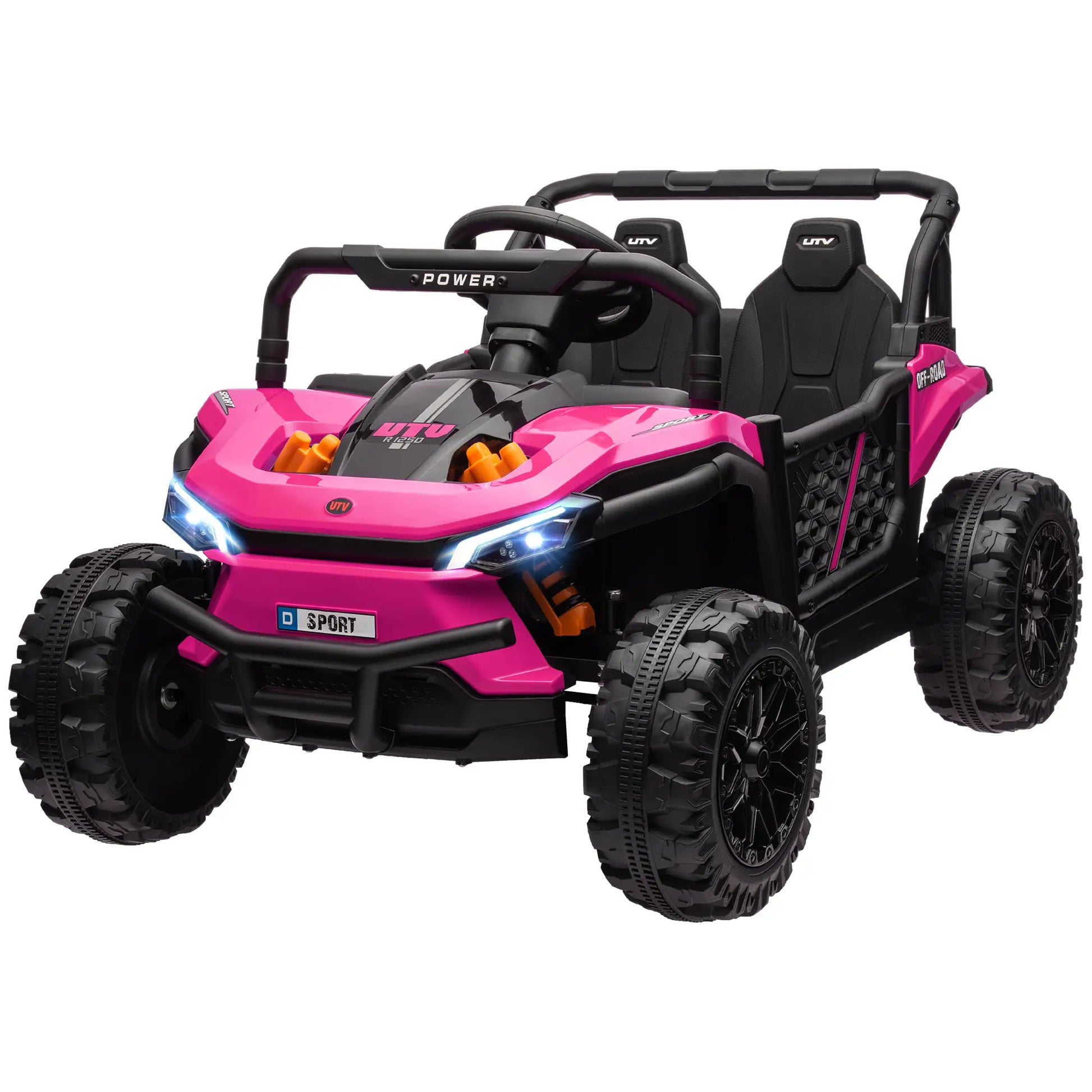 12V Kids Ride On Car, Remote Control, LED Headlights, 3 Speeds, Pink Electric Toy Cars Pink at Gallery Canada