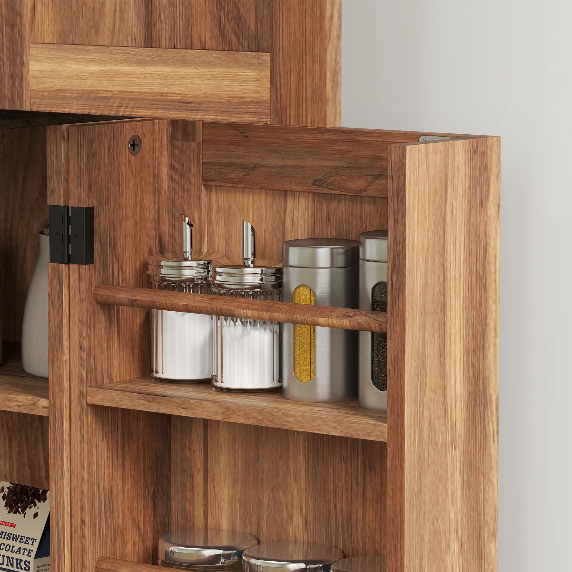 64 Inch Tall Kitchen Pantry Cabinet, Wood Grain, Brown Kitchen Pantry Cabinets at Gallery Canada