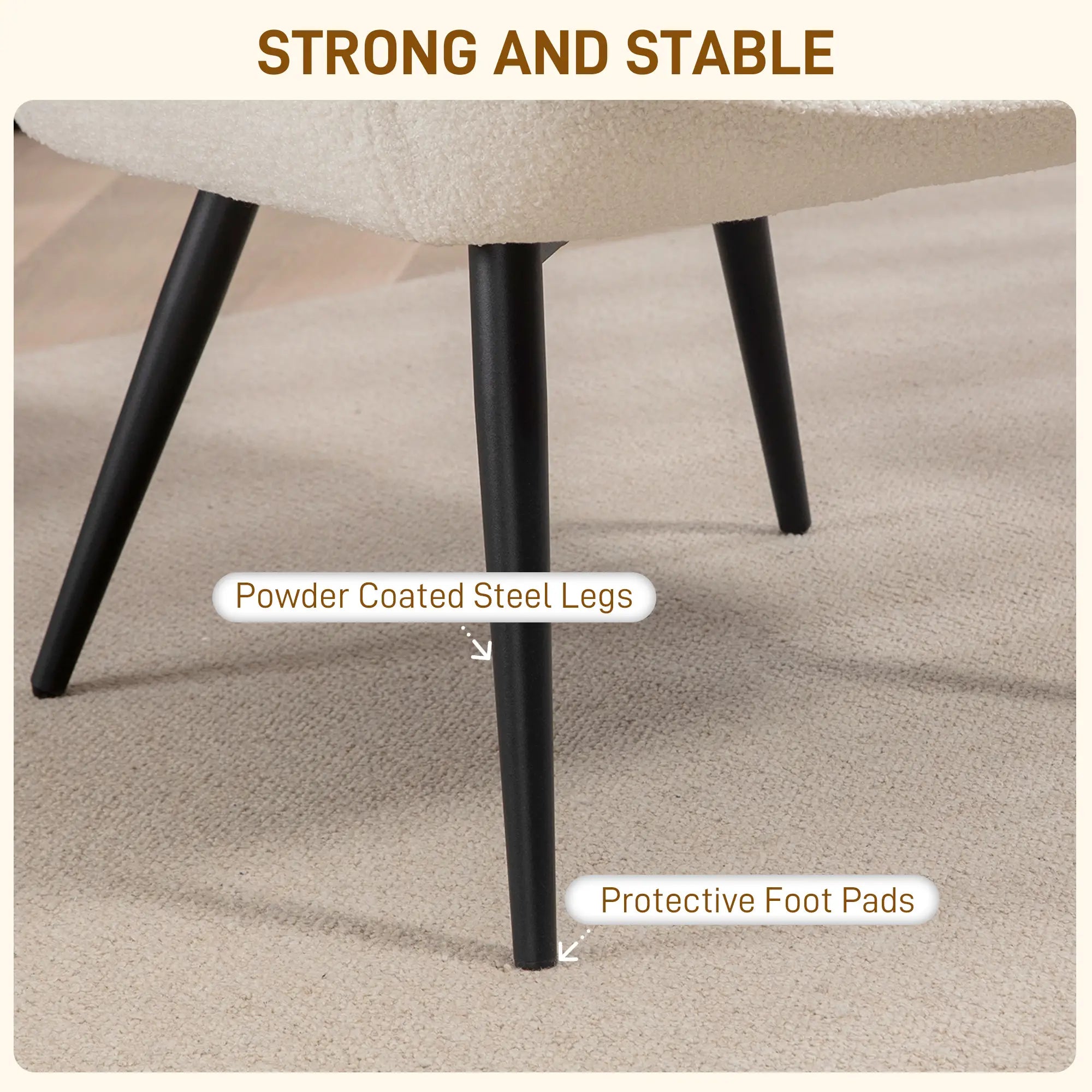 Sherpa Accent Chair, Upholstered Armchair, Fluffy Wingback, Cream White Accent Chairs at Gallery Canada