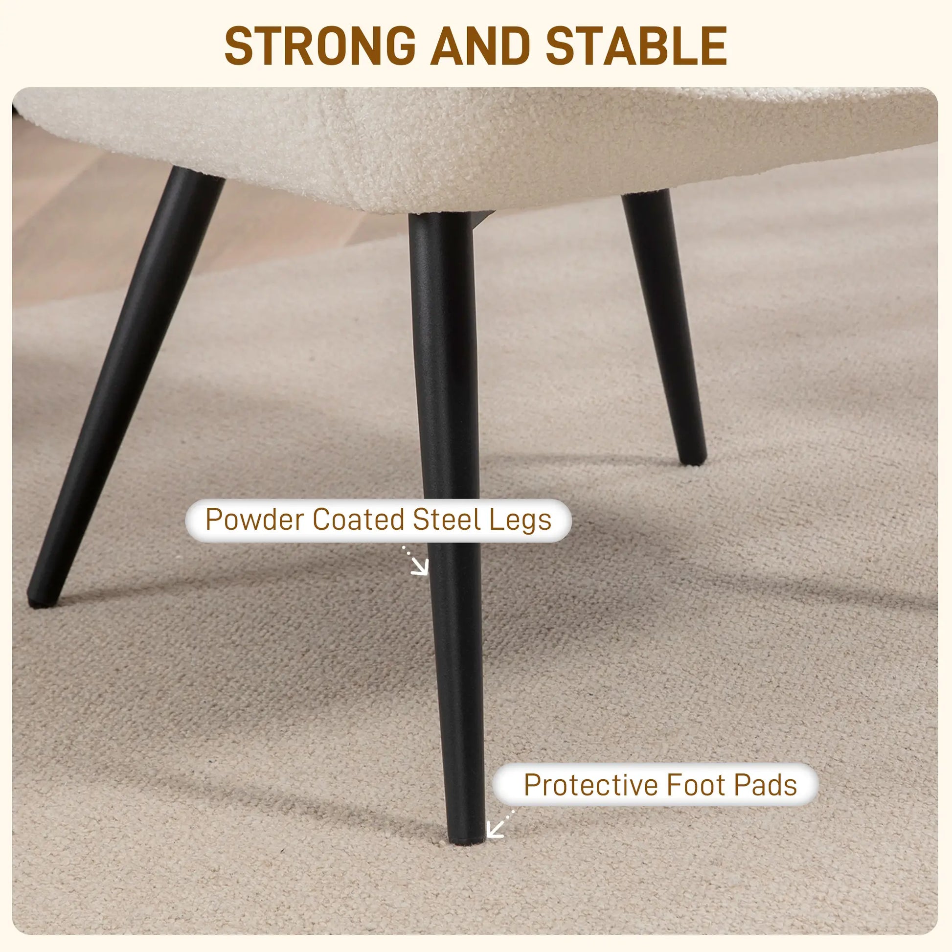 Sherpa Accent Chair, Upholstered Armchair, Fluffy Wingback, Cream White Accent Chairs at Gallery Canada