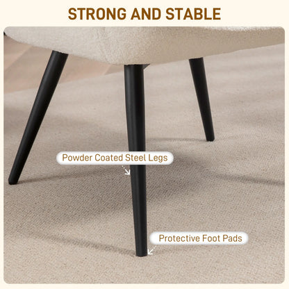 Sherpa Accent Chair, Upholstered Armchair, Fluffy Wingback, Cream White Accent Chairs at Gallery Canada