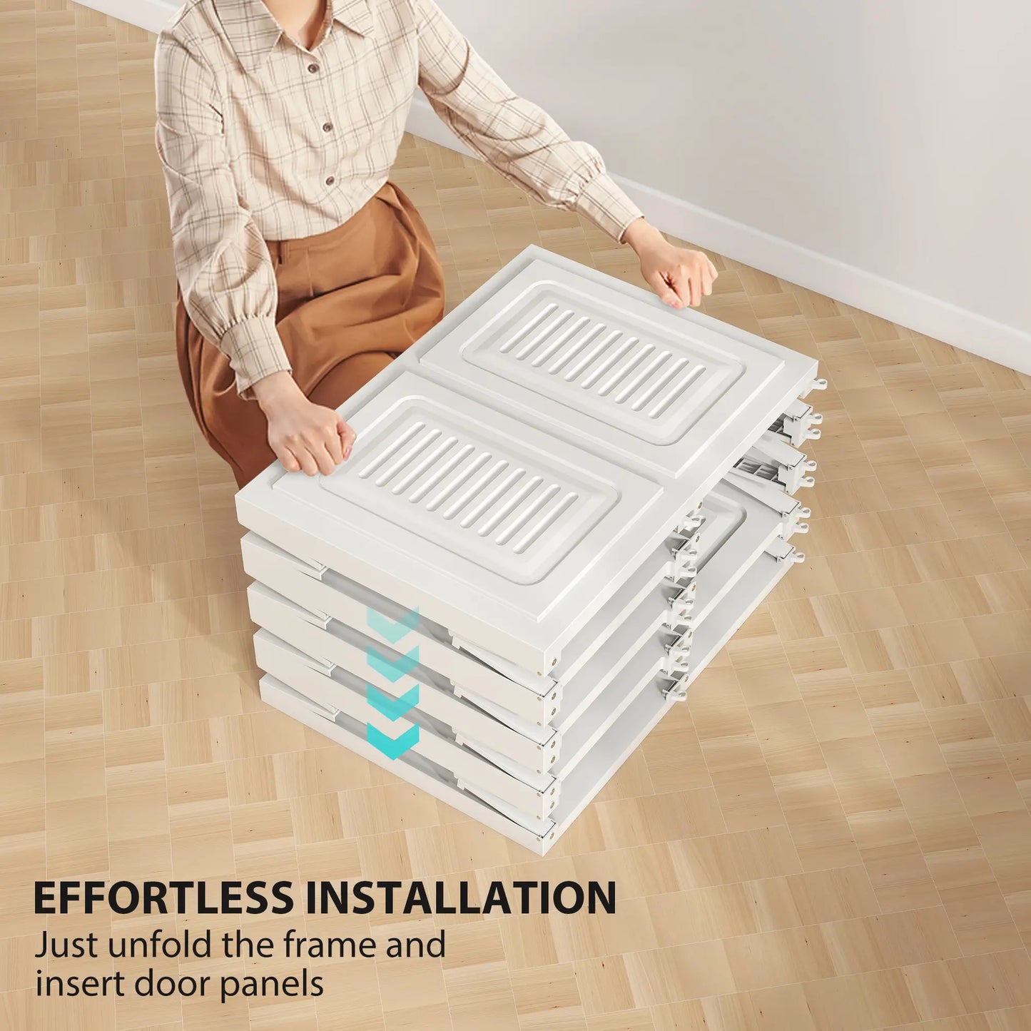 Portable Wardrobe, Foldable Plastic Closet, 5 Compartments, Hanging Rod, White Clothing Storage at Gallery Canada