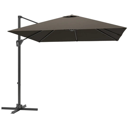 8'x8' Square Patio Hanging Offset Umbrella, Outdoor Cantilever Parasol, Tan Offset Cantilever Umbrellas at Gallery Canada