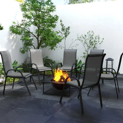 6-Piece Seat Cushion Pillows, Patio Chair Cushions with Ties, Charcoal Grey Patio Chair Cushions at Gallery Canada