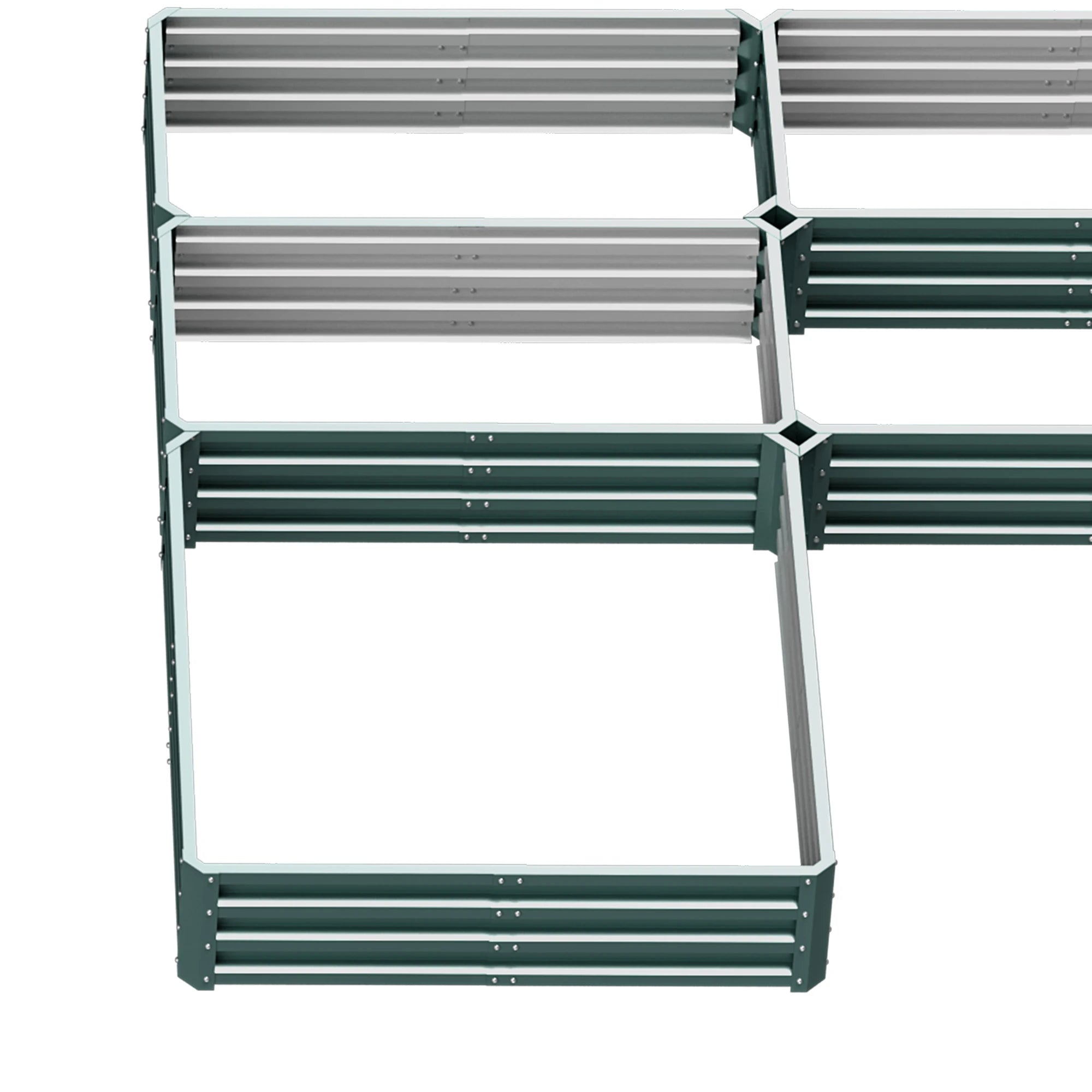 Steel Raised Garden Bed, Set of 5, 8x8x1ft, Green Galvanized Planter Boxes at Gallery Canada