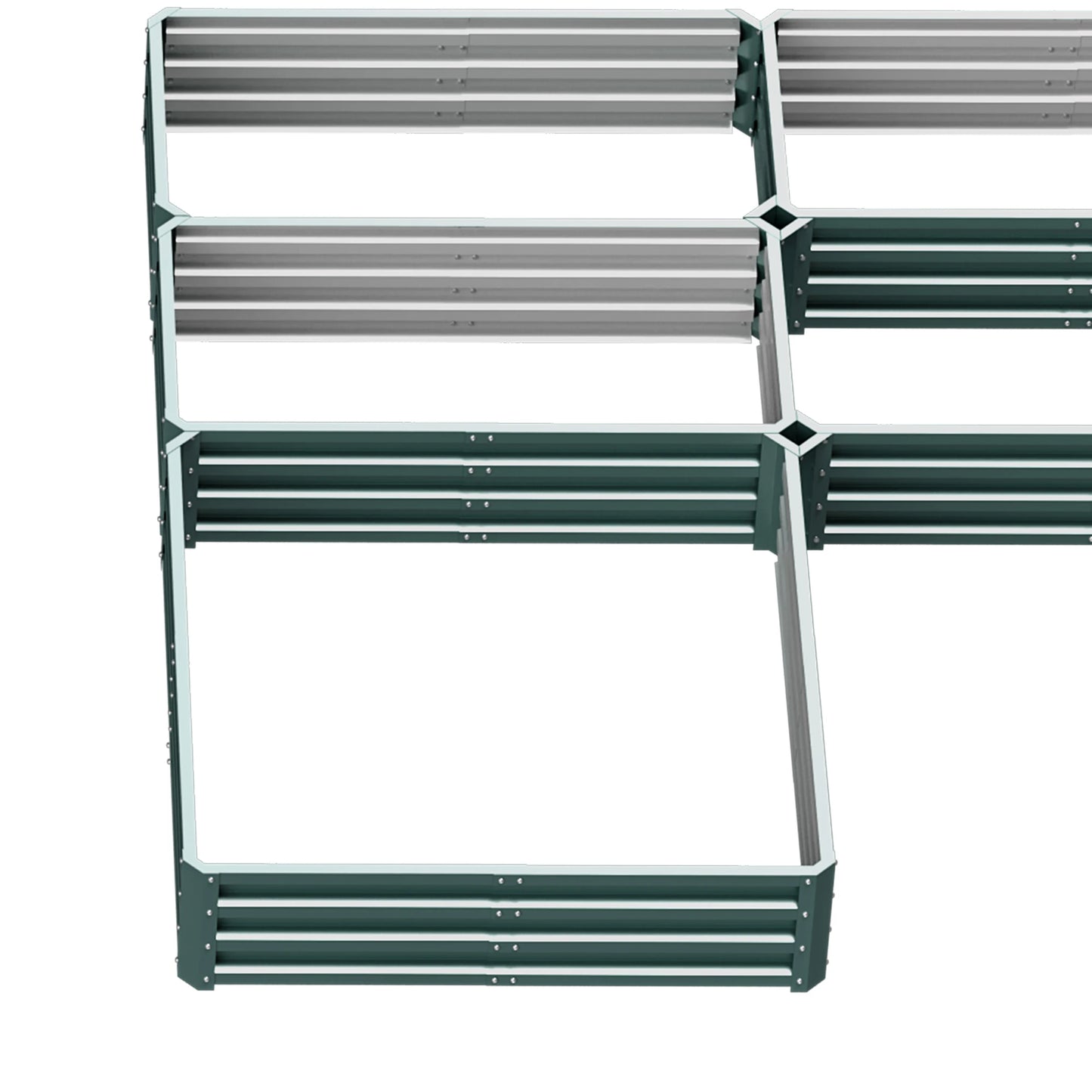Steel Raised Garden Bed, Set of 5, 8x8x1ft, Green Galvanized Planter Boxes at Gallery Canada