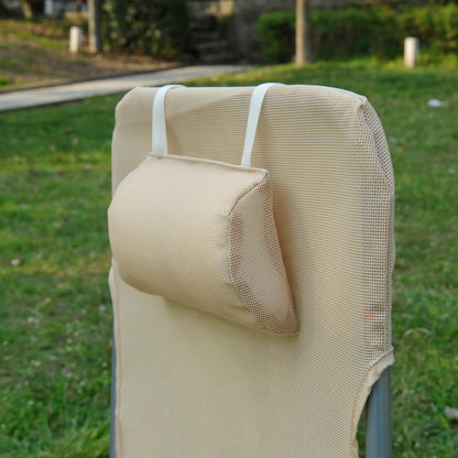 Outdoor Lounge Chair, Adjustable Reclining Folding Chaise, Beige Lounger Chairs at Gallery Canada