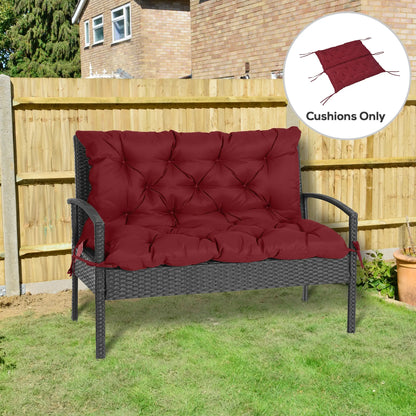Porch Swing Cushion, Garden Bench Cushion with Backrest, Non-Slip 2-Seater, 39.4" x 38.6", Wine Red Patio Chair Cushions at Gallery Canada