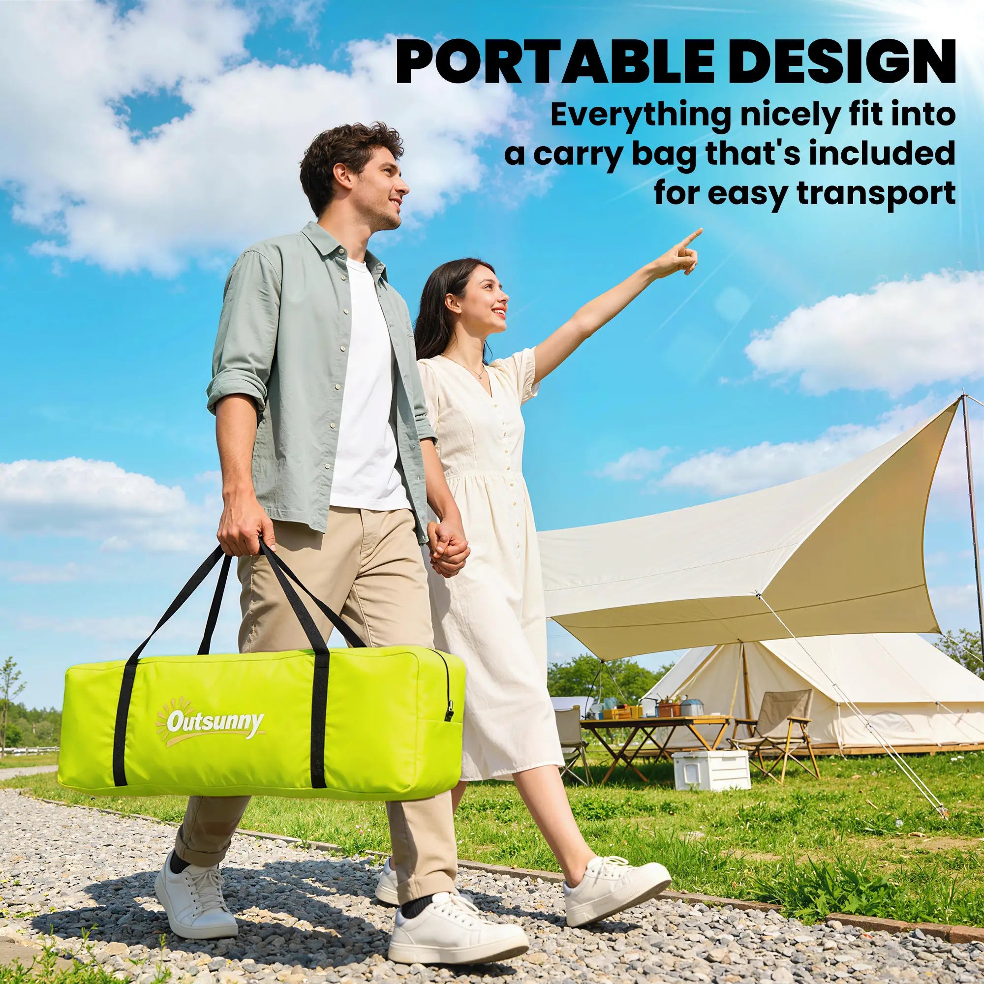 6-8 Person Camping Tent, 2000mm Waterproof Rainfly, Carry Bag, Green Camping Tents at Gallery Canada