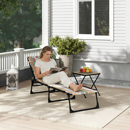 Outdoor Folding Lounge Chair, 4-Level Adjustable, Tanning Chair, Multicoloured Lounger Chairs at Gallery Canada