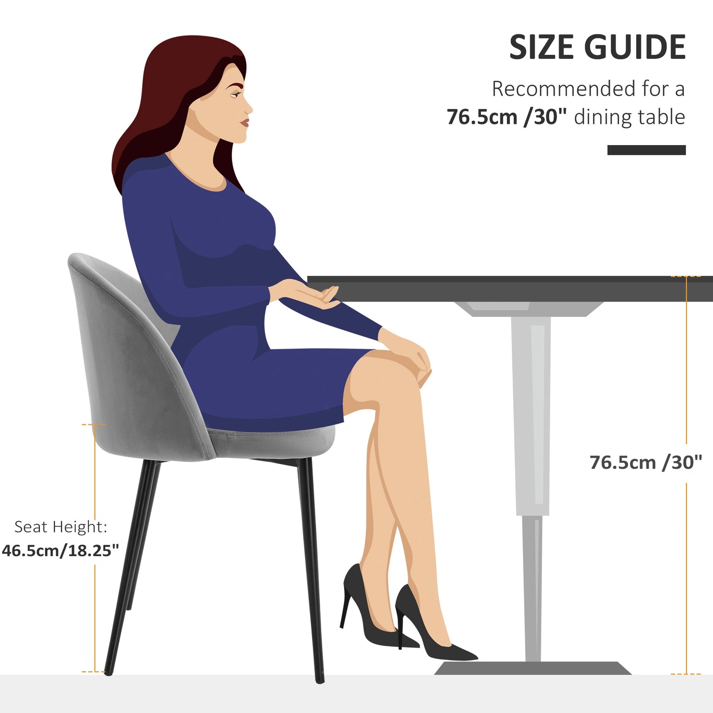 Set of 2 Mid-Back Dining Chairs, Velvet Upholstery, Dark Blue Bar Stools at Gallery Canada