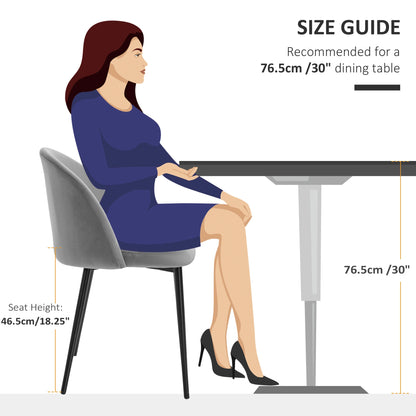 Set of 2 Mid-Back Dining Chairs, Velvet Upholstery, Dark Blue Bar Stools at Gallery Canada