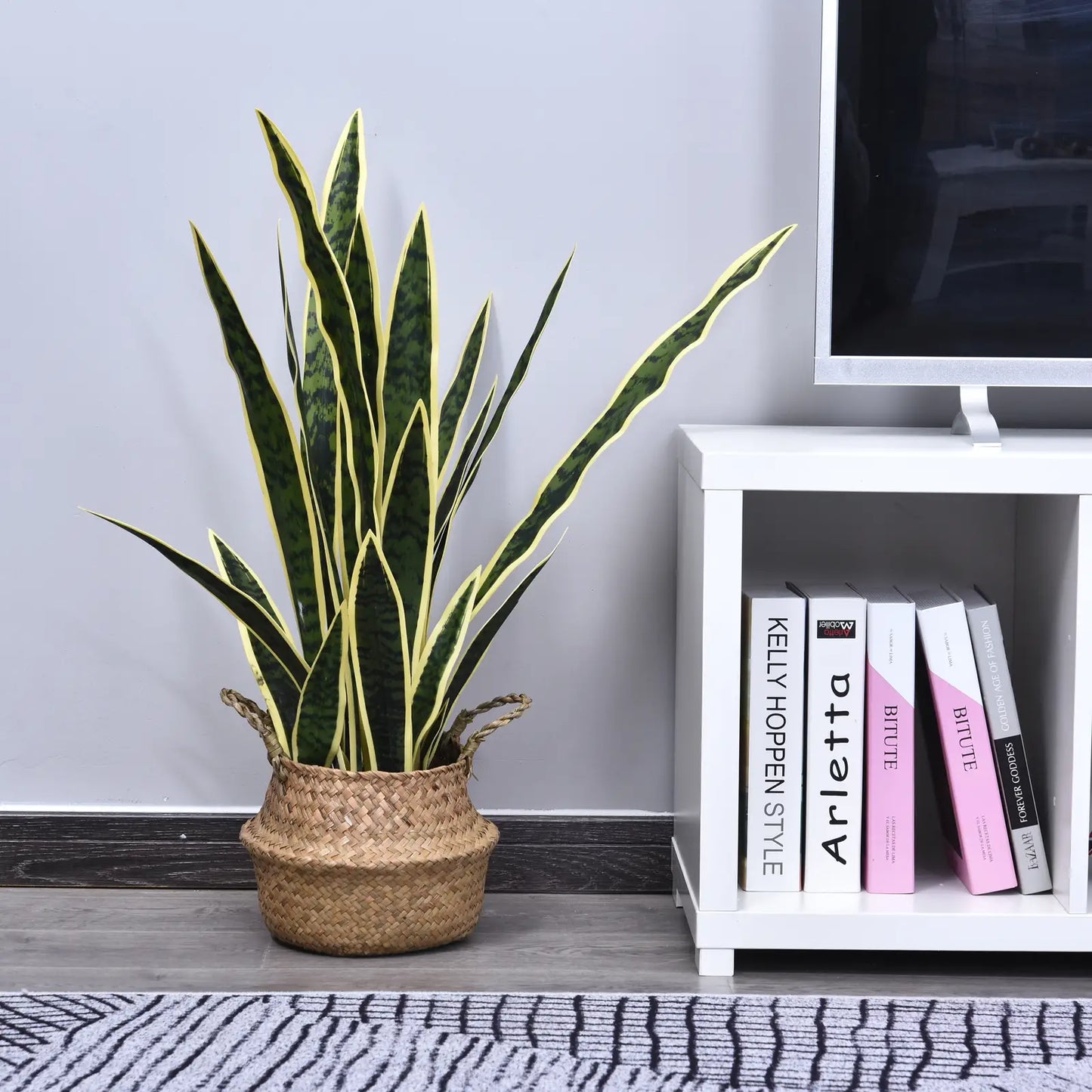 30" Artificial Snake Plant, 21 Leaves In Pot, Green Artificial Trees at Gallery Canada