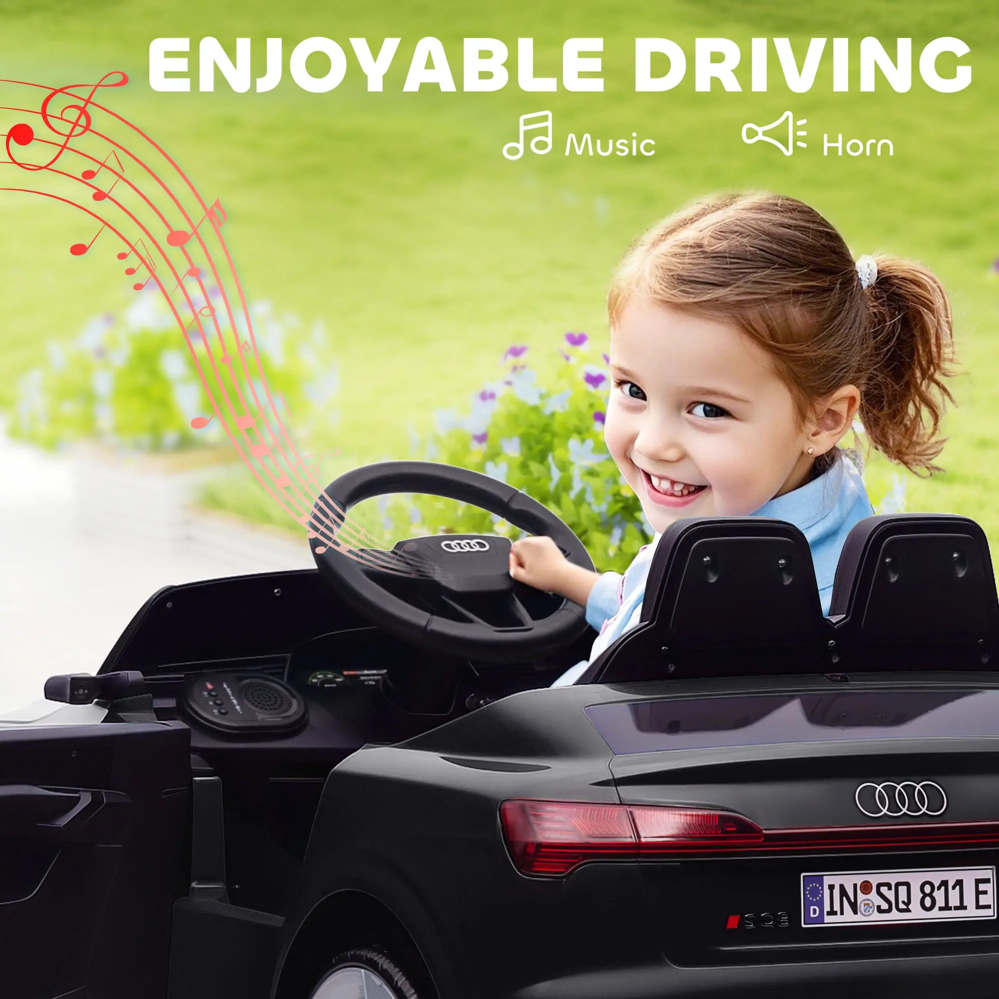 12V Kids Electric Car, Audi Q8 E-Tron Sportback, Remote Control, Black Electric Toy Cars at Gallery Canada