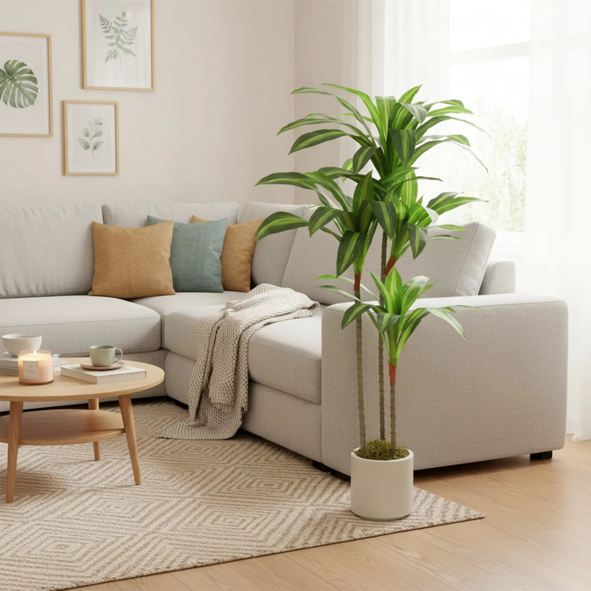 4FT Dracaena Artificial Plant, Bendable Trunks, Green Artificial Trees at Gallery Canada