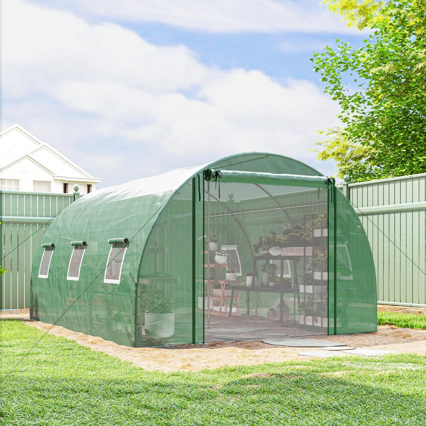 Walk-in Tunnel Greenhouse, 13'x9.8'x6.6', Green Tunnel Greenhouses at Gallery Canada