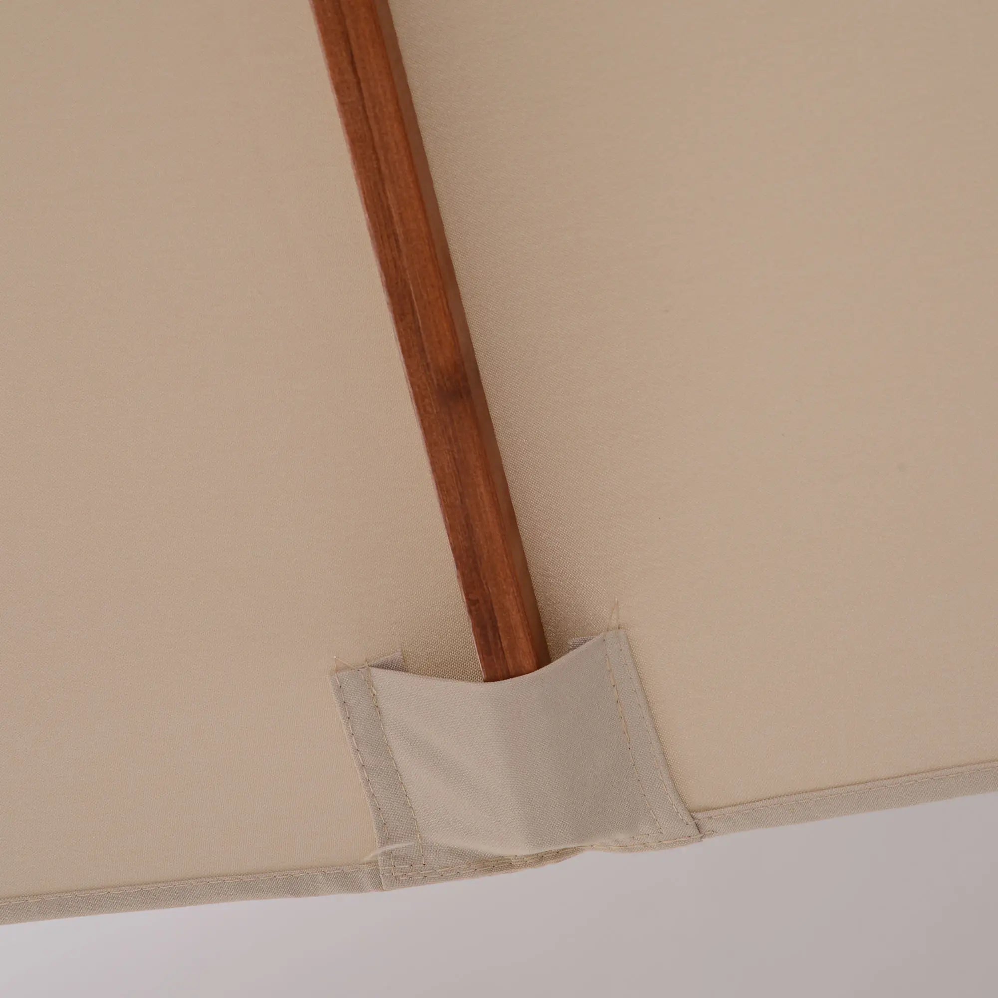 10x10ft Wood Square Patio Umbrella, Pagoda Style, Khaki Sun Umbrellas at Gallery Canada