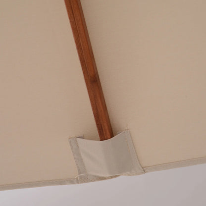 10x10ft Wood Square Patio Umbrella, Pagoda Style, Khaki Sun Umbrellas at Gallery Canada