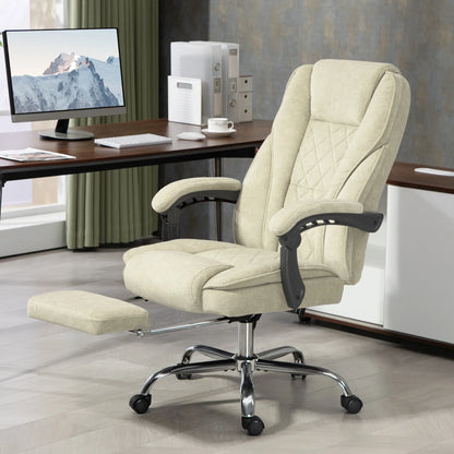 Massage Office Chair, Reclining Computer Chair, Adjustable Height, Footrest, Beige Massage Chairs at Gallery Canada
