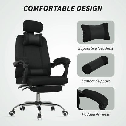 Ergonomic Executive High Back Office Chair, Footrest, Lumbar Support, Black Executive & Manager Chairs at Gallery Canada