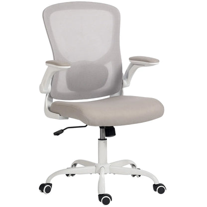 Ergonomic Mesh Office Chair, 4D Lumbar Support, Flip-Up Armrests, Tilt, Grey Task Chairs Grey, White at Gallery Canada