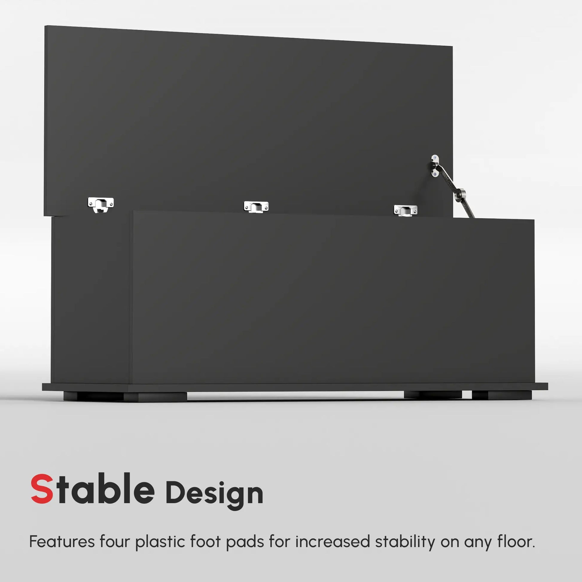 39.5" Storage Chest, 2 Safety Hinges, Flip-Top Lid, Black Storage Cabinets at Gallery Canada