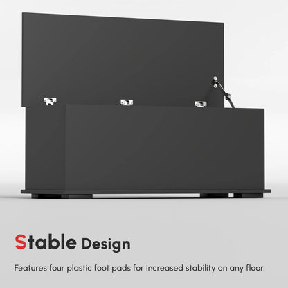 39.5" Storage Chest, 2 Safety Hinges, Flip-Top Lid, Black Storage Cabinets at Gallery Canada