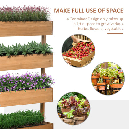 4-Tier Raised Garden Bed, Vertical Elevated Planter Rack, Wooden Planter Box Wooden Planter Boxes at Gallery Canada