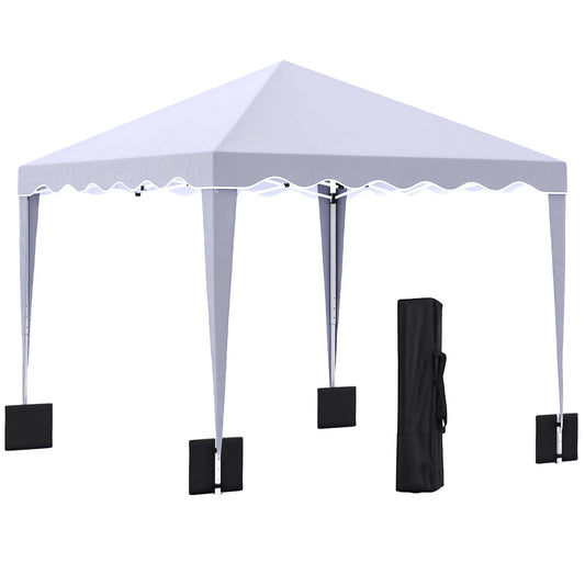 Tente de Canopée Pop Up 10' x 10', Hauteur Réglable, Sac de Transport, Blanc