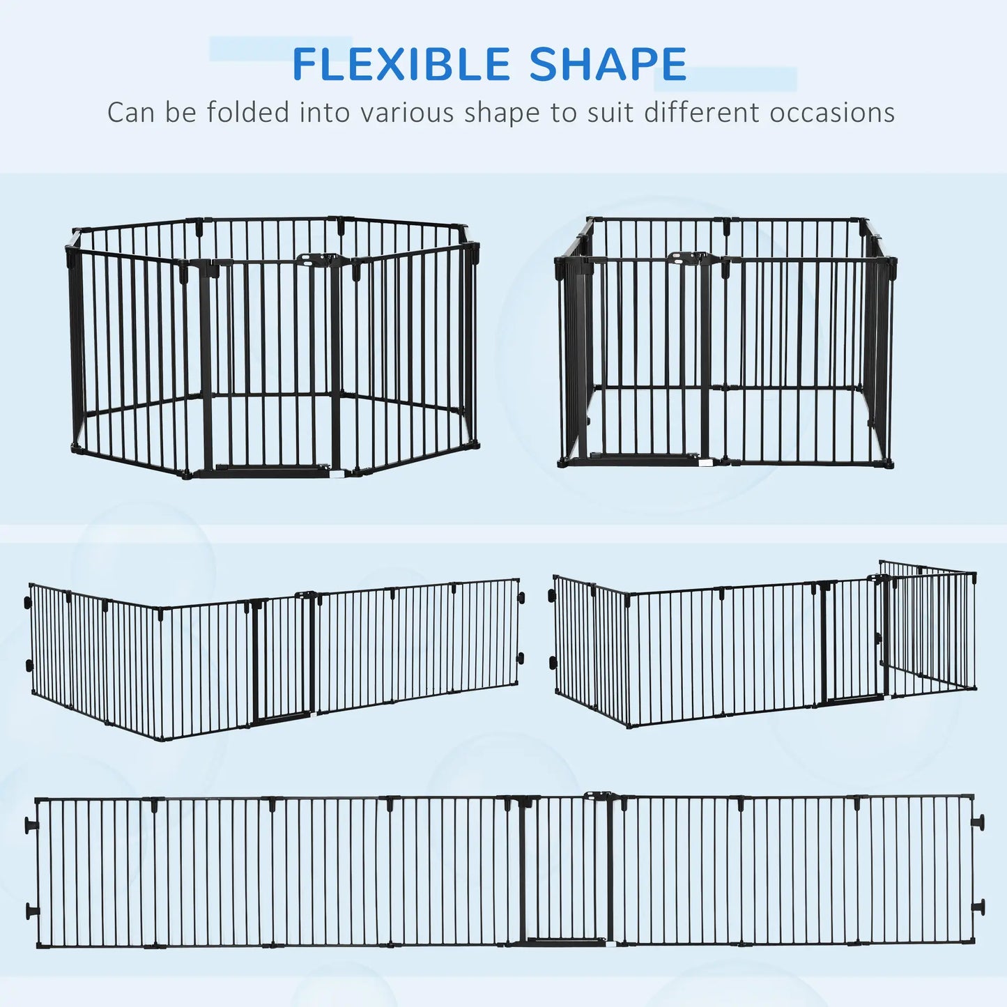 8-Panel Dog Safety Gate, Steel Fence, Black Houses, Kennels & Pens at Gallery Canada