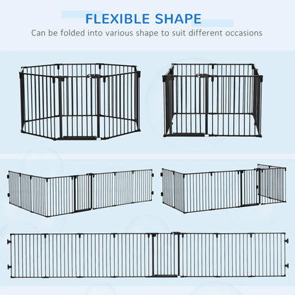 8-Panel Dog Safety Gate, Steel Fence, Black Houses, Kennels & Pens at Gallery Canada