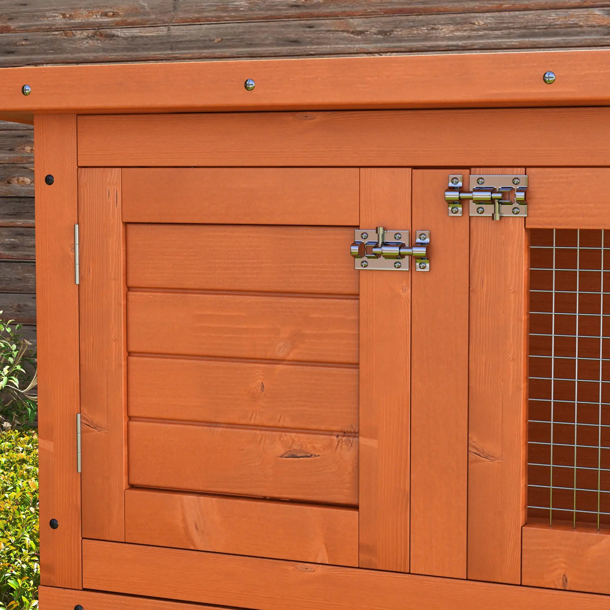2-Tier Wooden Rabbit Hutch, Small Animal House, Bunny Pet Cage, 2 Rooms, Sliding Tray, Opening Top, Yellow Rabbit Hutch at Gallery Canada