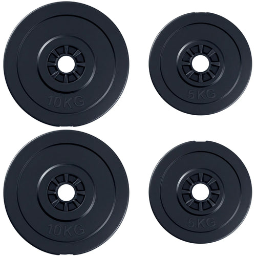 4 Piece Dumbbell Weight Plates Set, 2 x 11lbs and 2 x 22lbs, Black