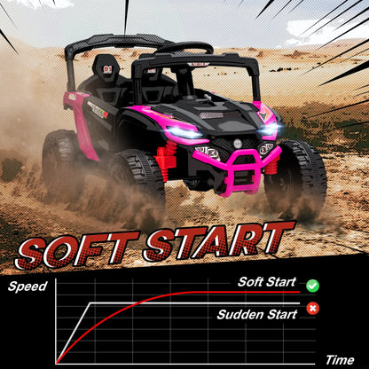 12V Kids Ride On Truck, Dual Motors, Rear Suspension, Remote Control, Pink Electric Toy Cars at Gallery Canada