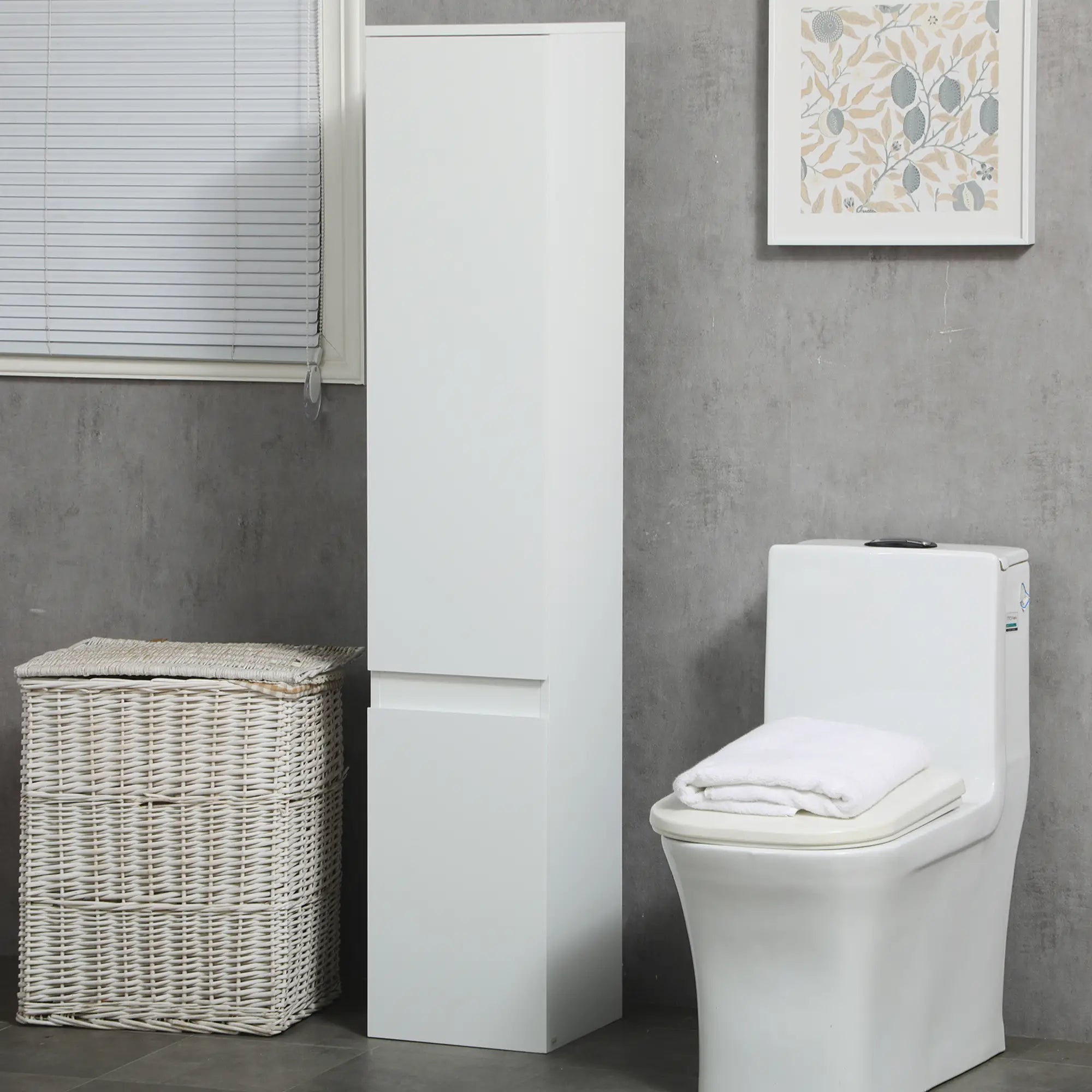 Tall Bathroom Cabinet, Adjustable Shelves, 11.8