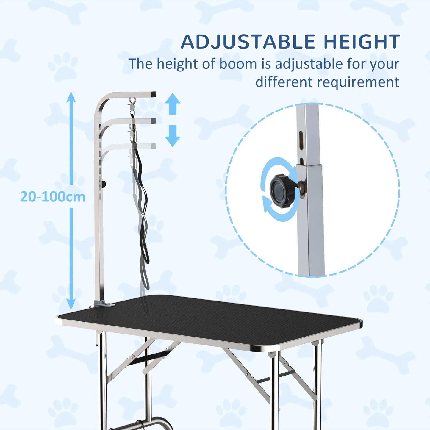 36-Inch Dog Grooming Table, Stainless Steel, Adjustable Arm, Basket Dog Grooming Tables at Gallery Canada