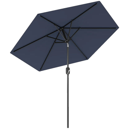 Patio Sun Umbrella, Outdoor Parasol, 6 Ribs, Blue Sun Umbrellas at Gallery Canada