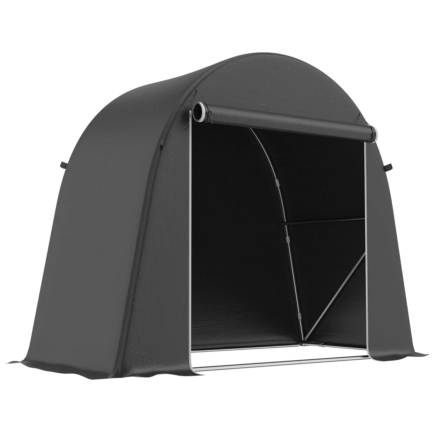 8' x 4' Portable Shed, Waterproof Bike Tent, Roll-Up Zipper Door Sheds Dark Grey at Gallery Canada