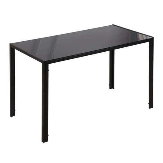 Rectangular Kitchen Table for 4, Tempered Glass Tabletop, Black Bar Tables & Dining Tables Black at Gallery Canada